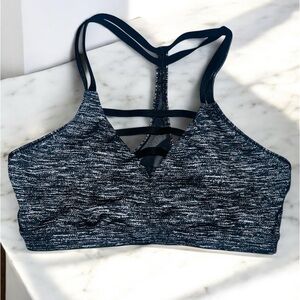Victoria's Secret Sports Bra VSX Sport Gray Medium Strappy Racerback Padded
